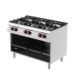 FE073M0 - Κουζίνα αερίου ουδέτερου στοιχείου με 6 ερμητικούς καυστήρες 