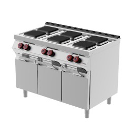 PE073MC - Ηλεκτρική κουζίνα ουδέτερου στοιχείου 6 ματιών με αρθρωτές πόρτες 