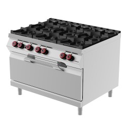 FAG93MM - Επαγγελματική Κουζίνα αερίου με 4 εστίες ανοιχτής φλόγας και φούρνο αερίου μεγάλου μεγέθους