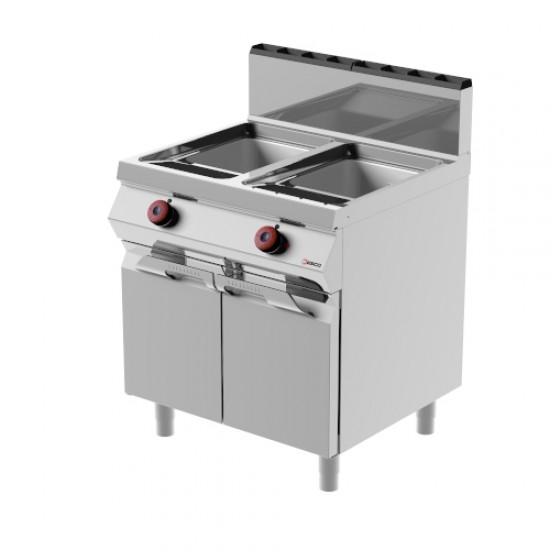 FRG72ME - Φριτέζα αερίου 2 μπολ με καυστήρες μέσα στα μπολ