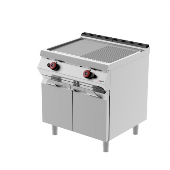 FTG72MI - Κουζίνα τηγανίσματος αερίου διπλής πλάκας με αρθρωτές πόρτες 