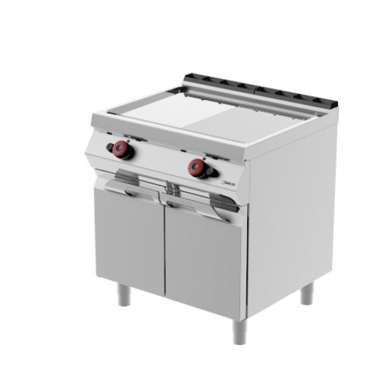 FTG72ML - Κουζίνα τηγανίσματος αερίου διπλής πλάκας με αρθρωτές πόρτες