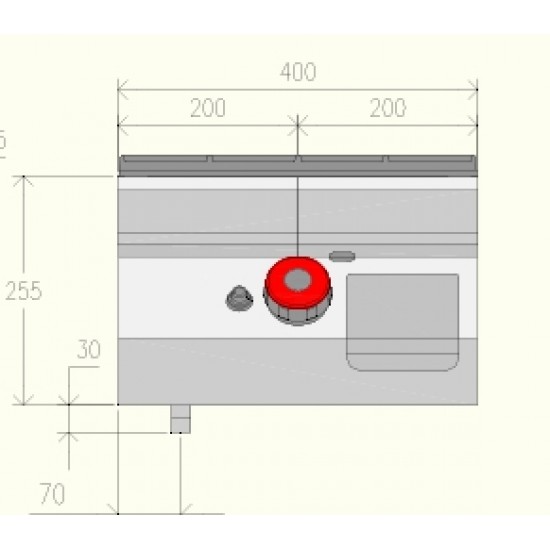 FTG71TA - Κουζίνα αερίου με μονή πλάκα τηγανίσματος - Top Line