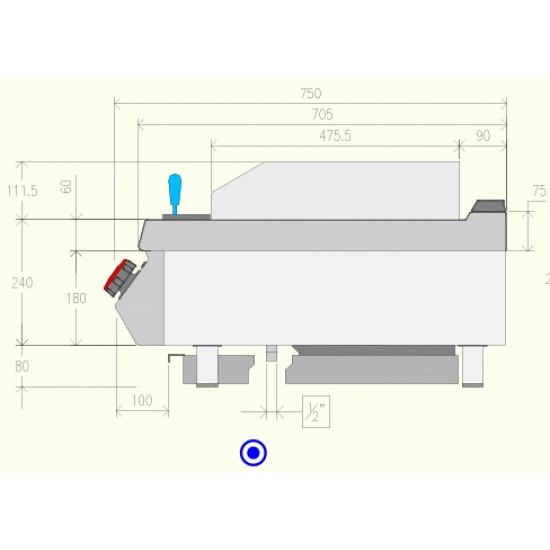 GPG71TA - Ψησταριά με πέτρα λάβας και πόδια=80mm - Top Line