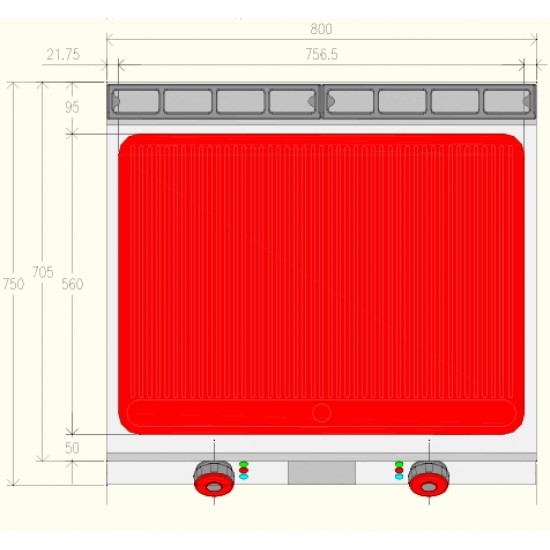 FTE72TB - Ηλεκτρική κουζίνα με διπλή πλάκα τηγανίσματος - Top Line