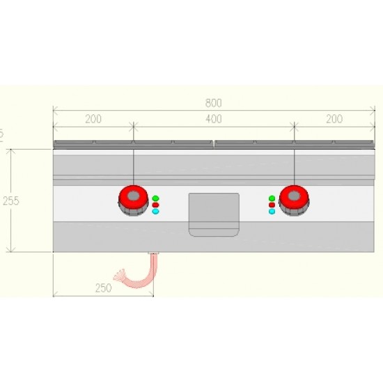 FTE72TB - Ηλεκτρική κουζίνα με διπλή πλάκα τηγανίσματος - Top Line