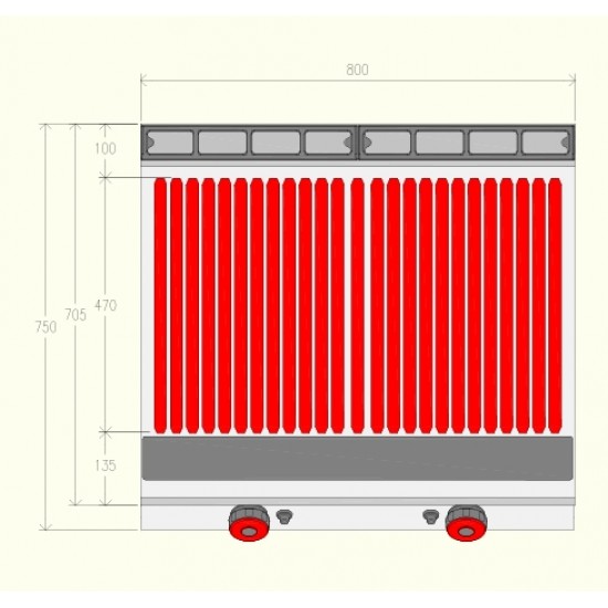GPG72TA - Ψησταριά με πέτρα λάβας και πόδια=80mm - Top Line