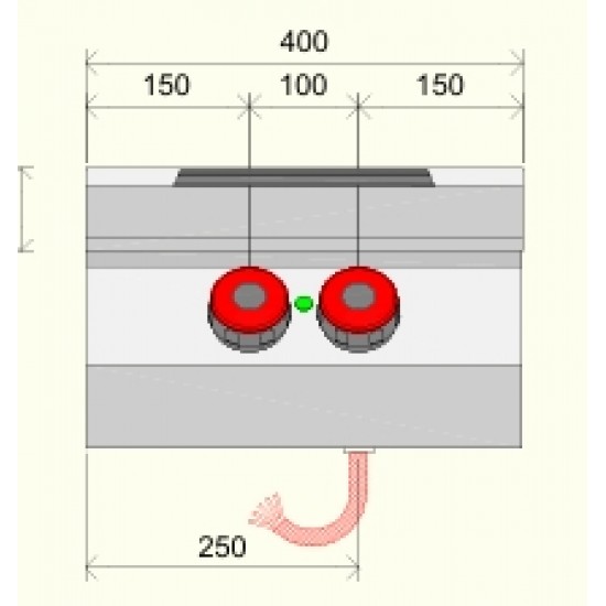PE071T0 - Ηλεκτρική κουζίνα με 2 στρογγυλές πλάκες - Top Line
