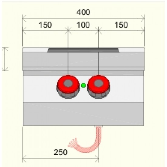 PE071TQ - Ηλεκτρική κουζίνα με 2 τετράγωνες πλάκες top line