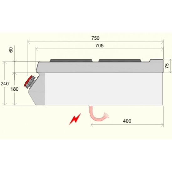 PE071TQ - Ηλεκτρική κουζίνα με 2 τετράγωνες πλάκες top line