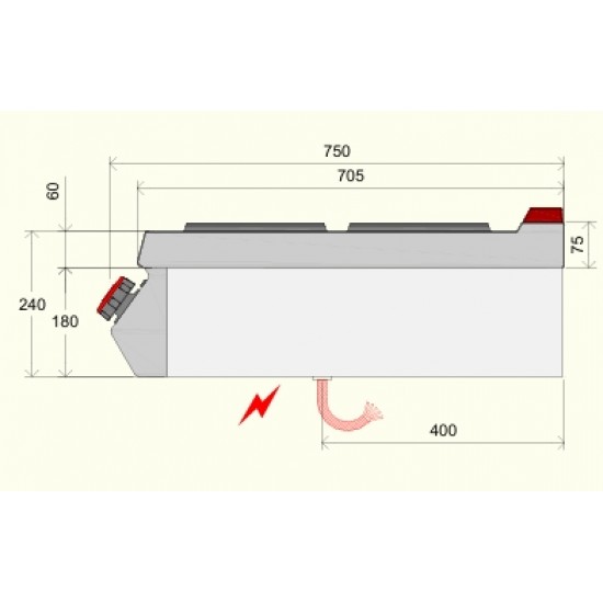 PE072TQ - Ηλεκτρική κουζίνα με 4 τετράγωνες πλάκες top line