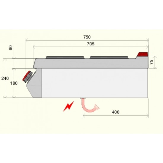 PE073TQ - Ηλεκτρική κουζίνα με 6 τετράγωνες πλάκες top line