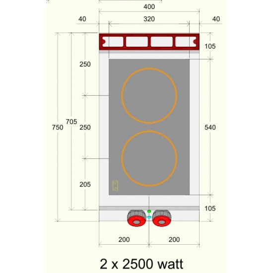 IR071T0 - Ηλεκτρική εστία με 2 γυάλινες κεραμικές πλάκες – Top Line