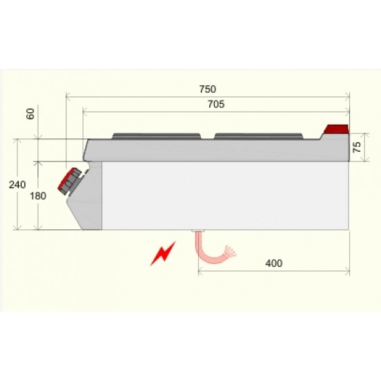 PE072T0 - Ηλεκτρική κουζίνα με 4 πλάκες - Top Line