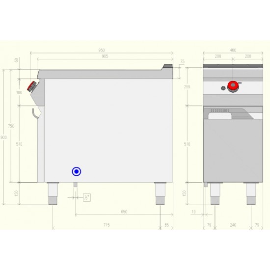 FTG91MC - Επαγγελματική κουζίνα αερίου
