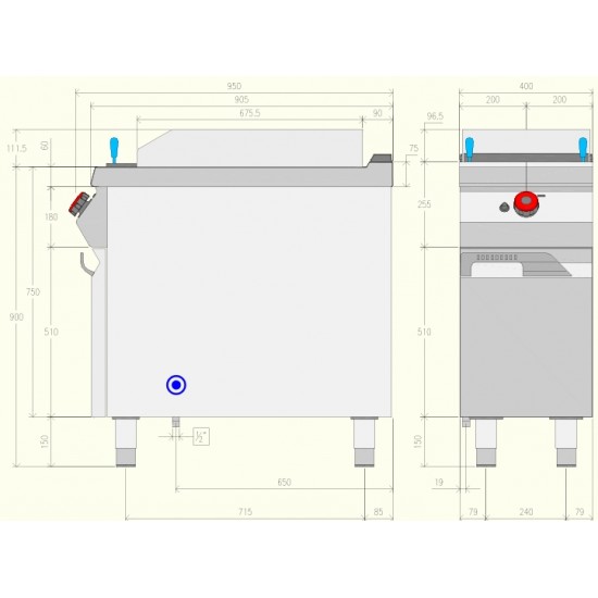 GPG91M0 - Επαγγελματική κουζίνα γκαζιού