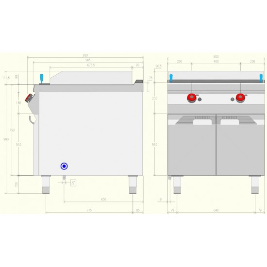 GPG92M0 - Επαγγελματική κουζίνα γκαζιού