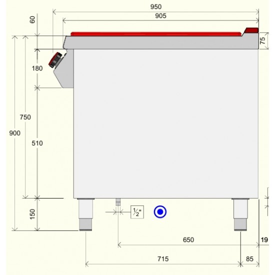TPG92MC - Επαγγελματική εστία μαγειρέματος αερίου