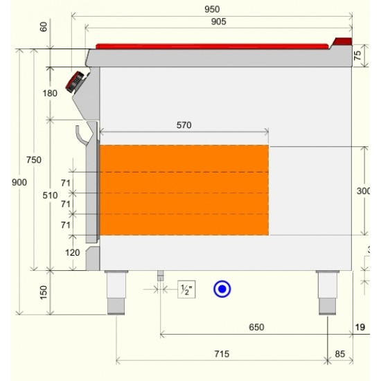 TPG92MA - Επαγγελματική εστία μαγειρέματος αερίου