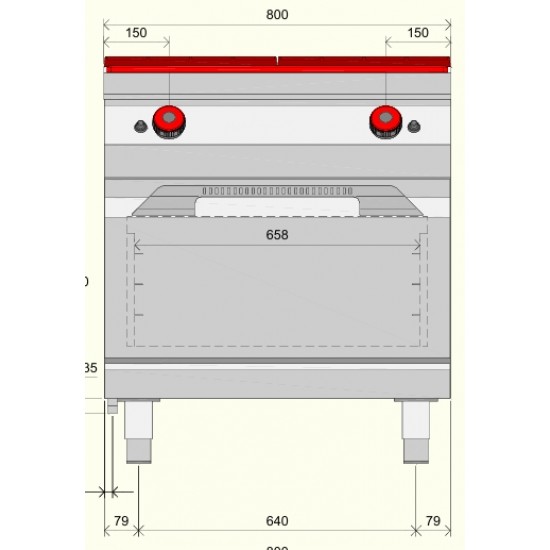 TPG92MA - Επαγγελματική εστία μαγειρέματος αερίου