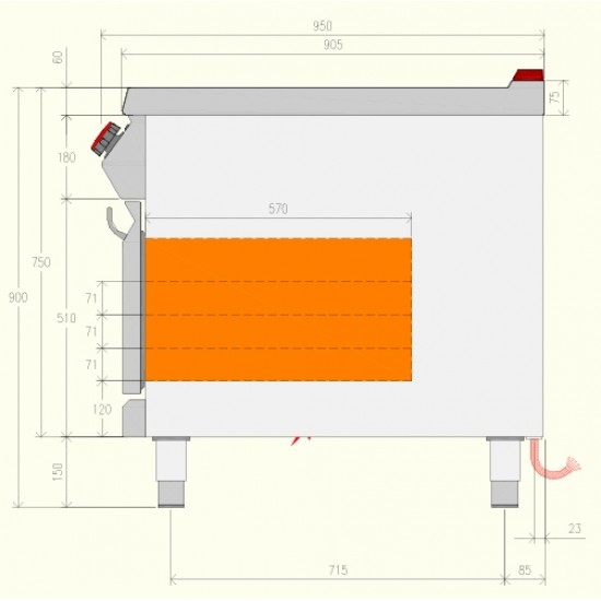 FTE92EF - Επαγγελματική ηλεκτρική κουζίνα
