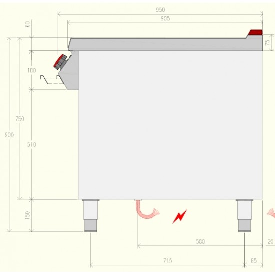 PTE92M0 - Επαγγελματική ηλεκτρική εστία μαγειρέματος