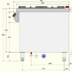 TPG93M0 - Επαγγελματική εστία μαγειρέματος αερίου