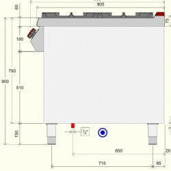 TPG93MC - Επαγγελματική εστία μαγειρέματος αερίου