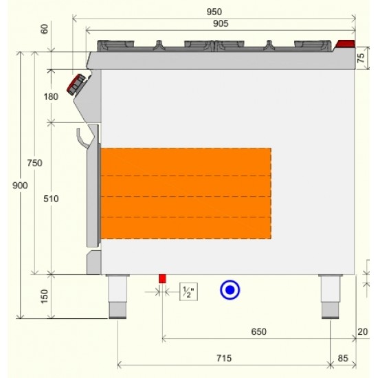 TPG93MB - Επαγγελματικός φούρνος αερίου