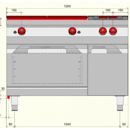 TPG93MB - Επαγγελματικός φούρνος αερίου