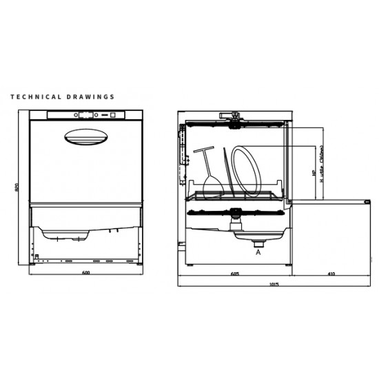 Επαγγελματικό πλυντήριο πιάτων PF 45 R