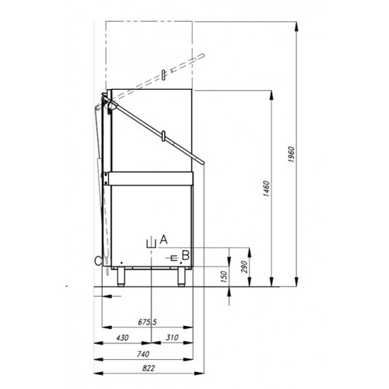 Επαγγελματικό πλυντήριο-καμπάνα πιάτων PC 07