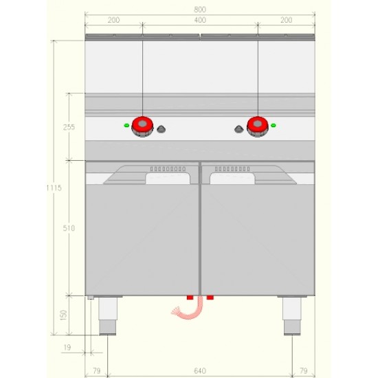 FRG92M0 - Φριτέζα αερίου