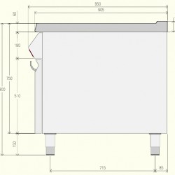 EN091MB - Κουζίνα ουδέτερου στοιχείου με συρτάρι και αρθρωτή πόρτα