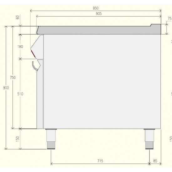 EN091MB - Κουζίνα ουδέτερου στοιχείου με συρτάρι και αρθρωτή πόρτα