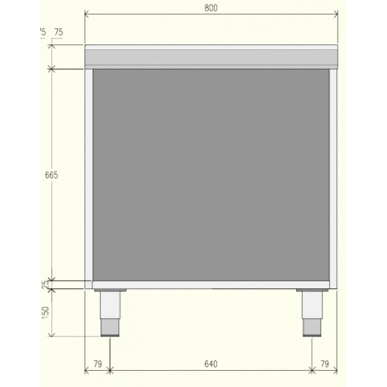EN092M0 - Κουζίνα διπλού ουδέτερου στοιχείου με ανοικτό ντουλάπι