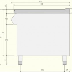 EN092MA - Κουζίνα διπλού ουδέτερου στοιχείου με συρτάρι και ανοιχτό ντουλάπι