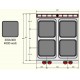 PE092T0 - Ηλεκτρική κουζίνα με 4 τετράγωνες πλάκες