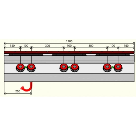 PE093T0 - Ηλεκτρική κουζίνα με 6 τετράγωνες πλάκες 