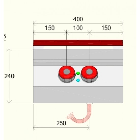 ID091T0 - Ηλεκτρική κουζίνα 2 τετράγωνες πλάκες 