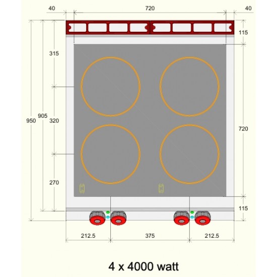 IR092T0 - Ηλεκτρική κουζίνα με 4 πλάκες