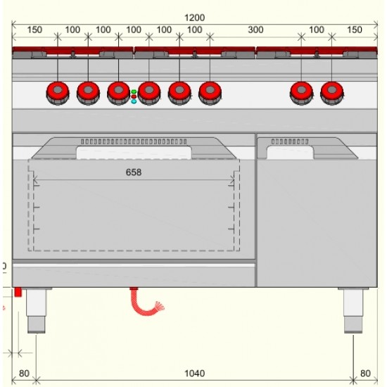 FAE73M0 - Σειρά αερίου : Ηλεκτρικός φούρνος και ντουλάπι με 6 καυστήρες 