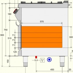 FAG73M0 - Σειρά αερίου : Φούρνος αερίου με ντουλάπι και 6 καυστήρες