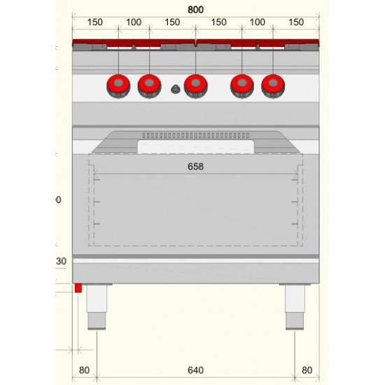 FAG72M0 - Φούρνος αερίου με 4 καυστήρες