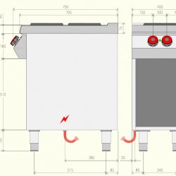 PE071M0 - Ηλεκτρική κουζίνα ουδέτερου στοιχείου 2 ματιών
