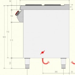 PE071MB - Ηλεκτρική κουζίνα ουδέτερου στοιχείου 2 ματιών