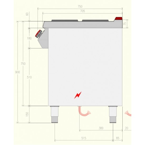 PE072MB - Ηλεκτρική κουζίνα ουδέτερου στοιχείου 4 ματιών