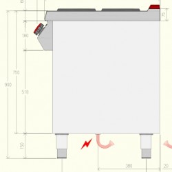 PE073MB - Ηλεκτρική κουζίνα ουδέτερου στοιχείου 6 ματιών