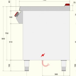 IW071M0 - μονή επαγωγική ηλεκτρική κουζίνα wok