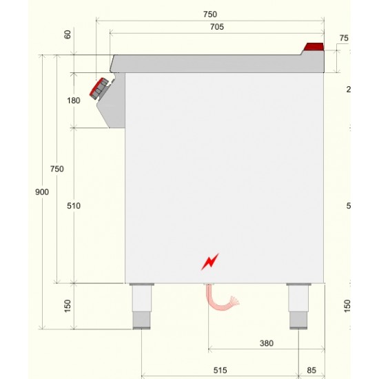 IW071M0 - μονή επαγωγική ηλεκτρική κουζίνα wok